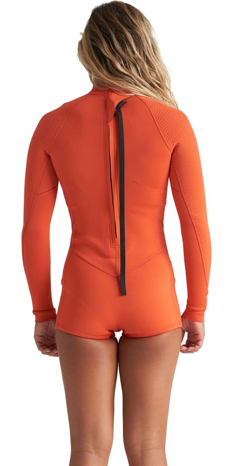 2020 Billabong Womens Spring Fever 2mm Long Sleeve Shorty Wetsuit S42G59 - Samba | Wetsuit Outlet
