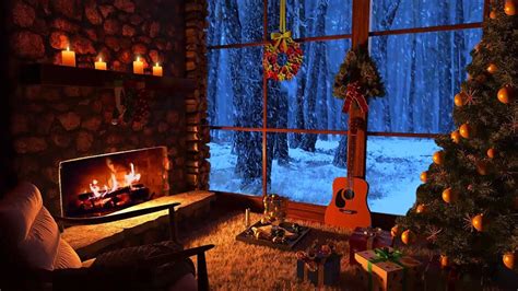 Christmas Ambience In The Cozy Winter Cabin Relaxing Blizzard Piano