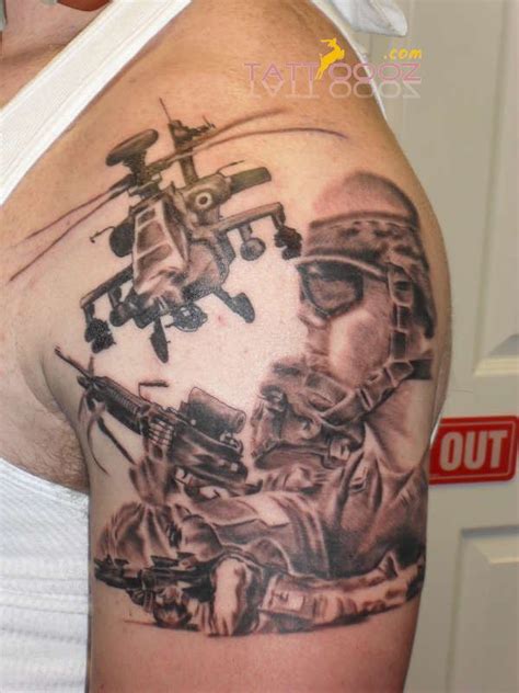 The tradition of military tattoos can be traced back to the civil war, with soldiers on both the union and confederate sides often getting tattoos to mark their loyalty to the cause. Helicopter Military Tattoo Designs 2016