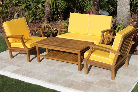 Blue outdoor cushions work well for patios and decks with a nautical theme. Smith And Hawken Patio Furniture Outdoor Teak Cushions ...
