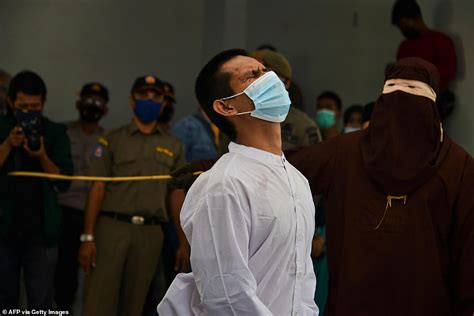 Two Gay Men Plead For Mercy As They Are Caned In Indonesia Daily Mail