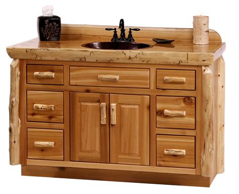 Call today to get started with your custom bathroom vanity cabinet. Custom Rustic Cedar Wood Log Cabin Lodge Bathroom Vanity ...