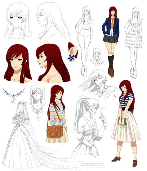 Gentle Girl Design Kaho Commision By Precia T Character Model Sheet