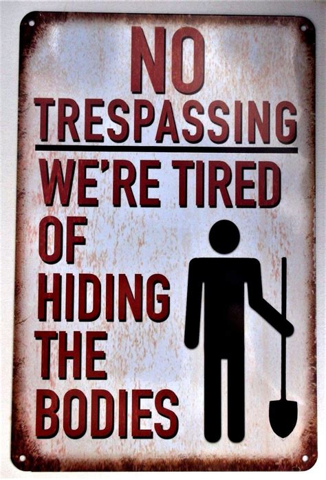 No Trespassing Retro Metal Tin Signs Vintage Cafe Pub Bar Garage Shop