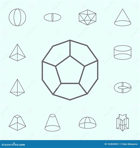 Geometric Figures Dodecahedron Outline Icon Elements Of Geometric