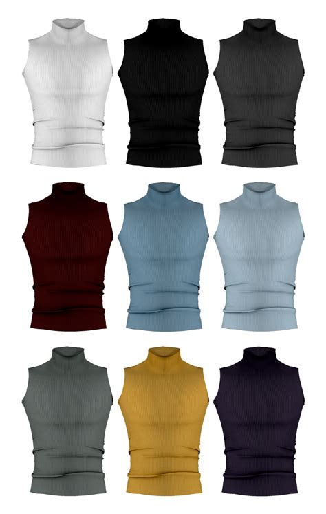 Bedts4 M Sleeveless Turtleneck Top Sims 4 Male Clothes Sleeveless