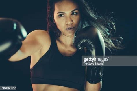 Tough Woman Black Background Stock Fotos Und Bilder Getty Images