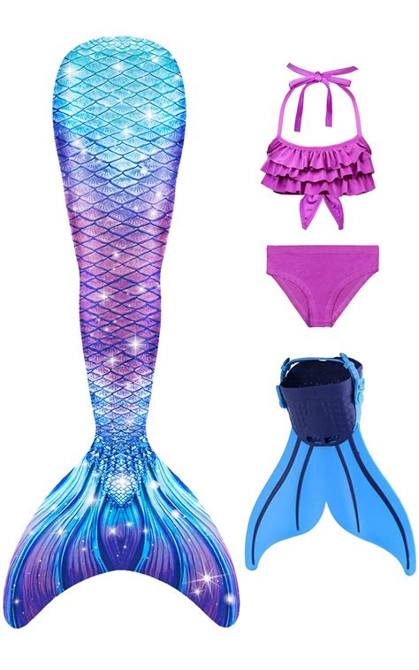 Buy Mermaid Tails With Mono Fin Sparkle Mermaid Swimsuit For Kids Girls