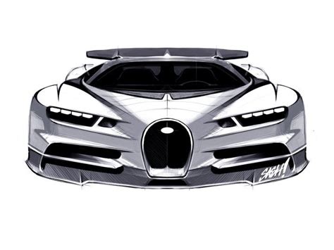 How To Draw A Bugatti Chiron Front View Draw Easy