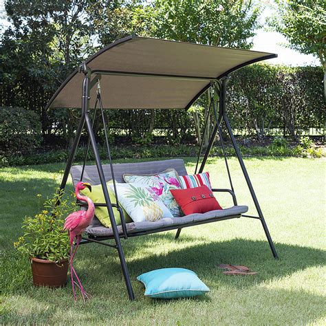 Patio Mainstays Classic Outdoor 3 Person Sling Canopy Porch Swing