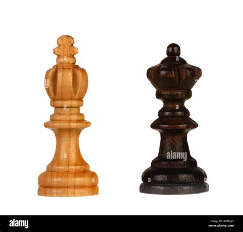 Wooden Brown Chess Pieces On A White Background Stock Photo Alamy