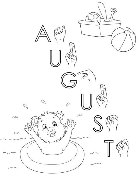 Agosto Para Colorear Imprimir E Dibujar Dibujos Colorearcom