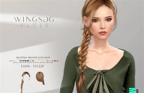 Прическа Wings Es1220 Unilateral Braided Long Hair By Wingssims для