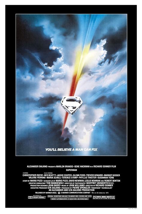Superman 1978 Movie Poster Dc Comics Super Hero Print On Silk Wall
