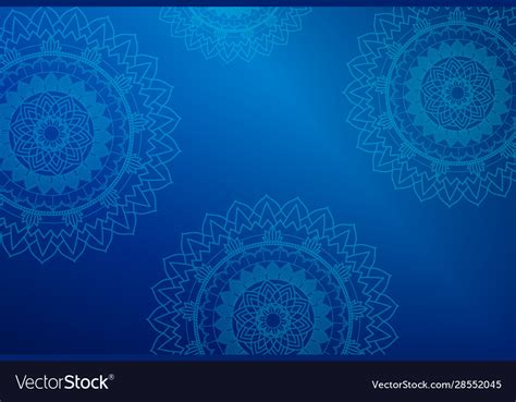 Mandala Pattern On Blue Background Royalty Free Vector Image