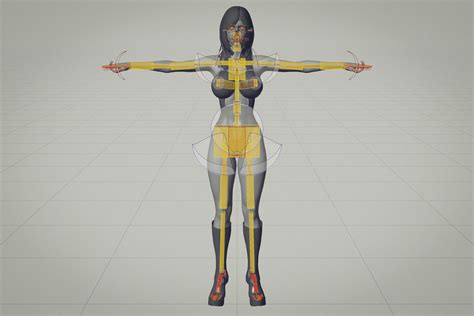 Busty Brunette Woman Leather Suit 3D Model Rigged CGTrader