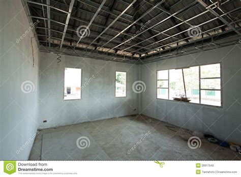 Interior View Of A New Home Under Construction Stock Photo