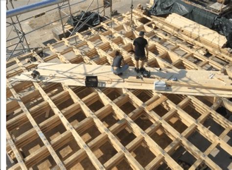 Infozentrale Installation Roof Construction Timber Beam
