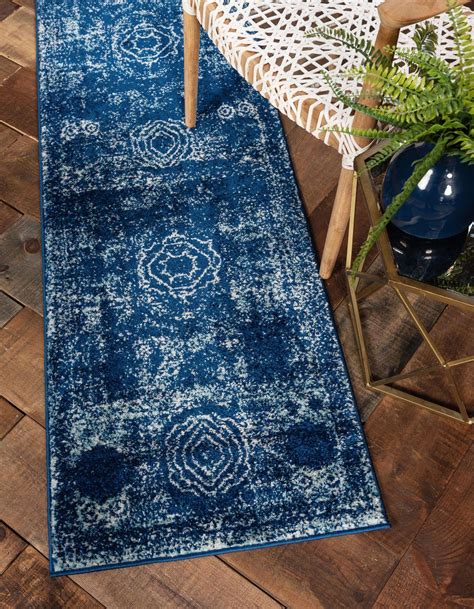 Navy Blue 2 X 13 Dover Runner Rug