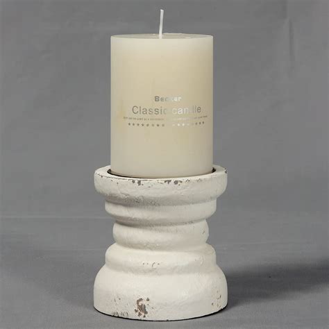 Buy Distressed Wood White Candle Holder Handcrafted Rustic Candle