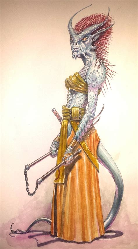 Female Dragonborn Monk R Characterdrawing