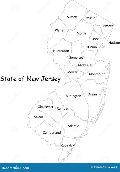 Estado De New Jersey Ilustração Do Vetor Ilustração De Newark 9540486