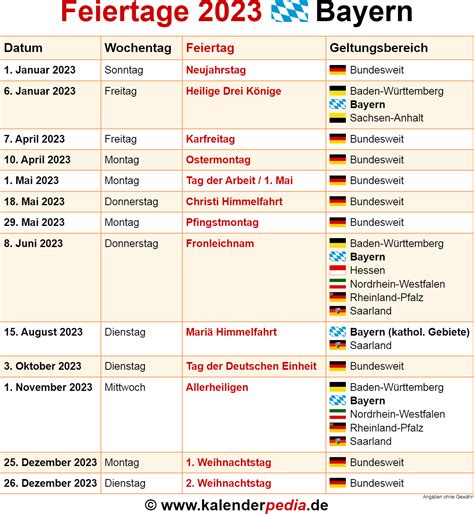 Feiertage Bayern 2023 Kalenderpedia