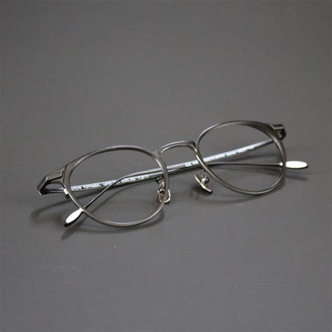 vintage men pure titanium glasses frame round luxury brand prescription myopia optical eyewear