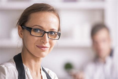 Premium Photo Portrait Of Woman In Glasses