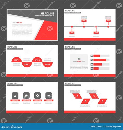 Het Rode En Zwarte Infographic Van Het De Presentatiemalplaatje Van Het