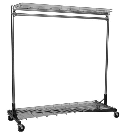 Excellent for restocking sales floor. Rolling Clothes Rack - 3 Ft. with Shelves in Clothing ...