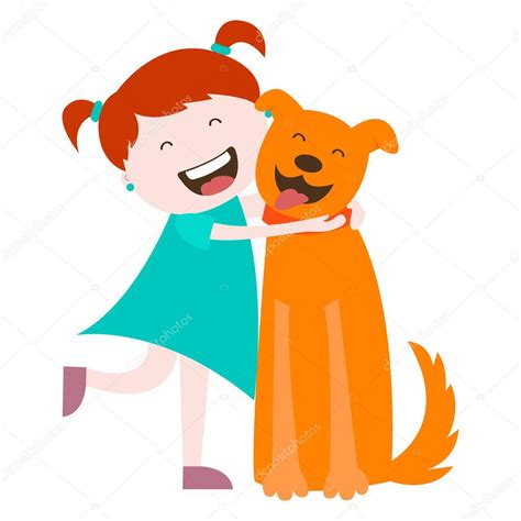 Girl Hugging Dog Clipart Free Download On Clipartmag