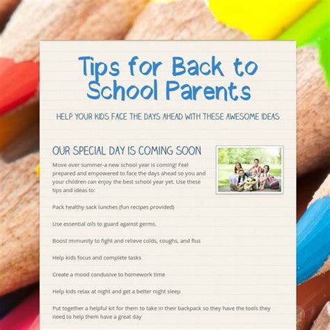 Tips For Back To School Parents Education Pinterest