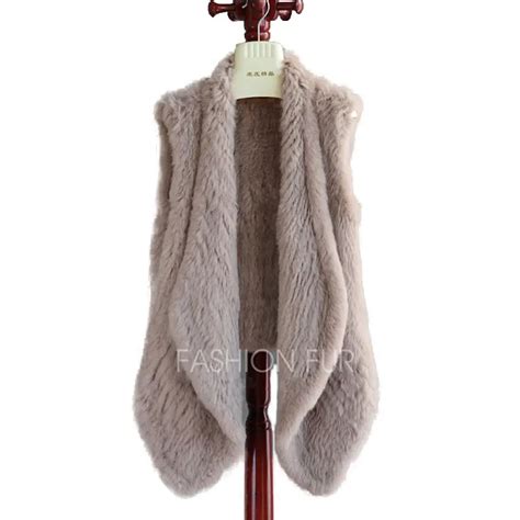 Women S Fur Vests Fashion Casual Genuine Knitted Rabbit Fur Vest Female Real Fur Gilets
