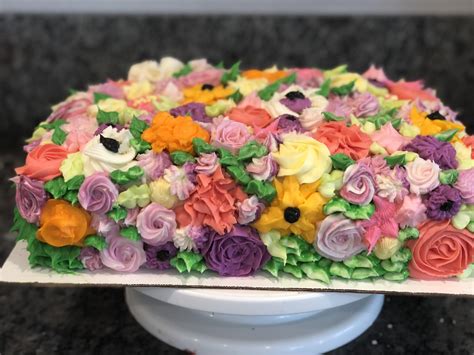 My Flower Sheet Cake Got To Use A Lot Of Techniques On This One R