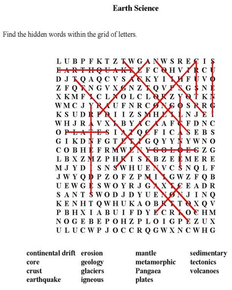 Printable Science Word Search Cool2bkids Earth Scienc