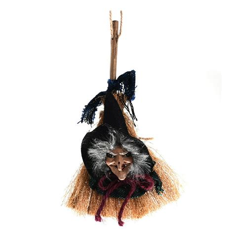 Witch Broom Costume Hang Decorations Straw Broom Wizard Accessory For