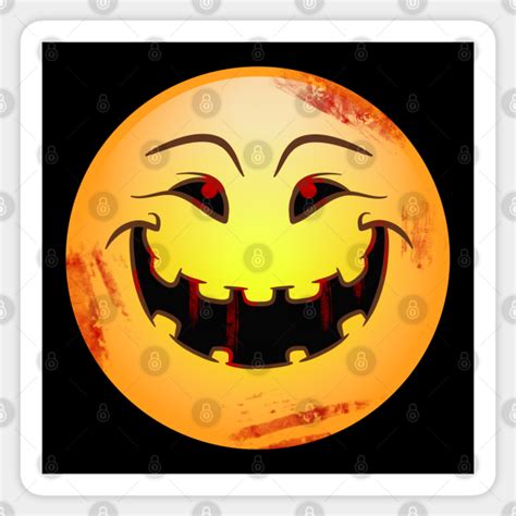 Scary Face Sinister Smiley Funny Smiley Sticker Teepublic