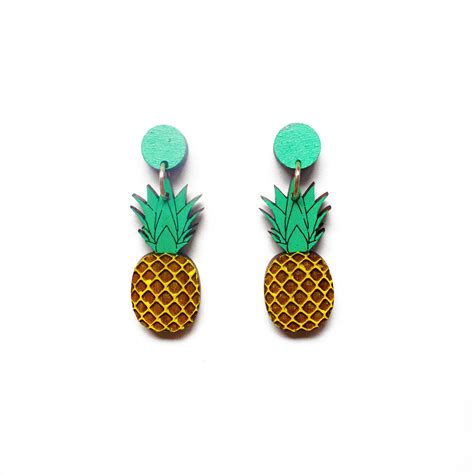 Pineapple Earrings Novelty Earrings Cute Fruit Earrings Pineapple Dangle Earrings By