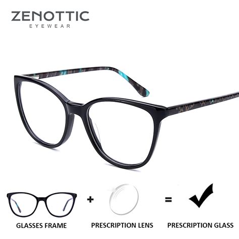 zenottic acetate myopia prescription glasses women optical clear eye glasses anti blue ray