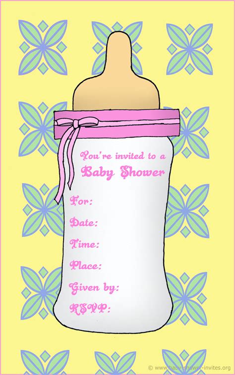 Get the party started with our free, printable baby shower game cards. Free Printable Baby Bottle Baby Shower Invitation Template ...