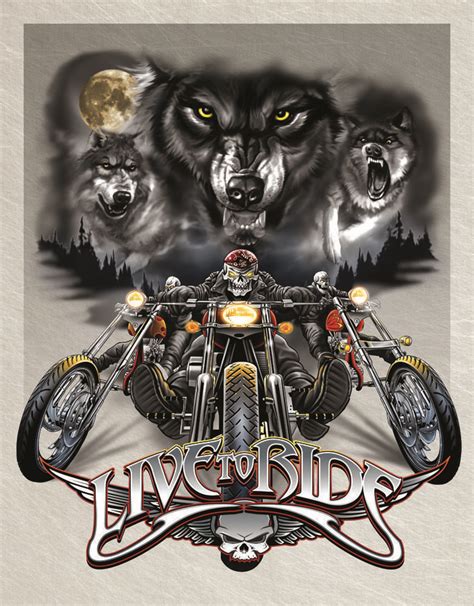 Tin Sign Live To Ride Wolves Motorcycles Harley Garage Metal Wall Art Ebay Harley Davidson
