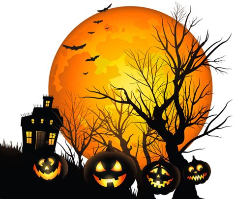 Large Haunted House And Moon Png Clipart