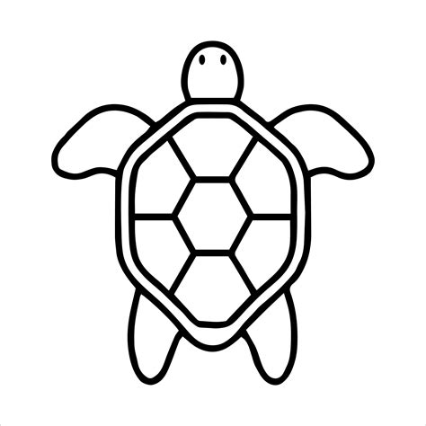 Minimal Simple Turtle Outline Vector Art Of Tortoise 14487609 Vector