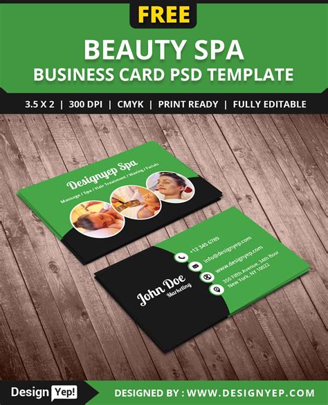 Spa Business Cards Templates Free