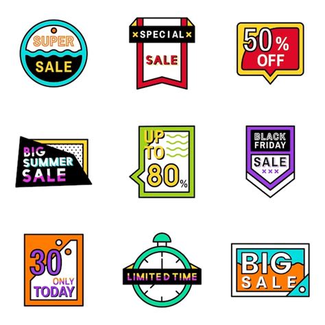 Free Vector Set Of Sale Badge Designs