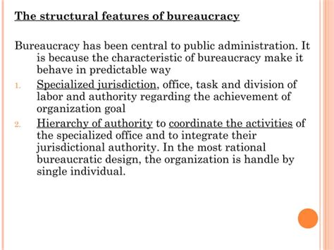 Understanding Bureaucracy In Public Administration Ppt