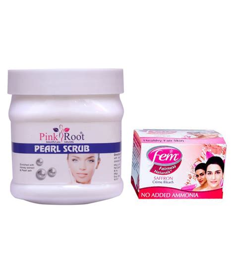 Pink Root Pearl Scrub Gm With Fem Diamond Bleach Day Cream Gm