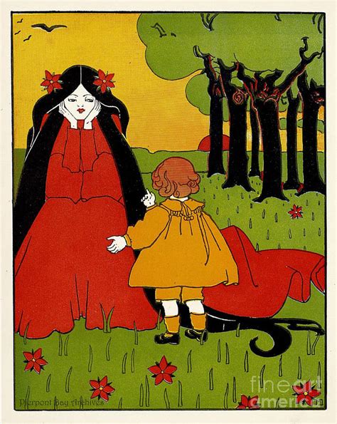 Mable Dearmer Book Plate Black Forest Girl With Forest Nymph Digital