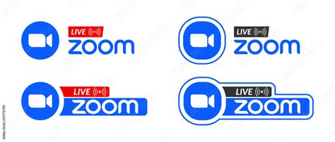 Set Live Zoom Logo Icon Design Vector On Transparent Background Zoom